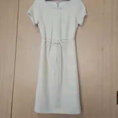 ペイトン・プレイス　ホワイトウールワンピース 半袖 リボン付き