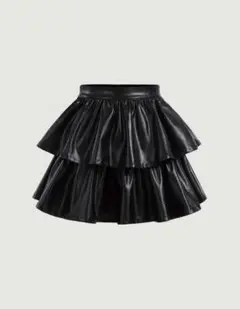 品切れ SHEIN レザー2段フレアスカート
