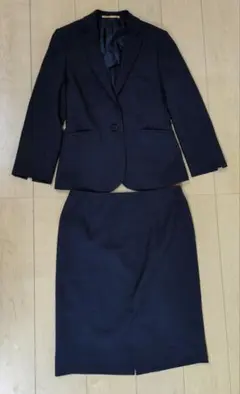 【美品】ORIHICA ネイビー スーツセット スカート シングルボタン