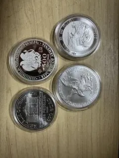 中国傑出歴史人物 記念弊 1985年 銀貨 4枚セット 春秋戦国の偉人 5元