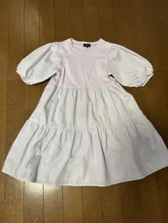 グリーンレーベル　薄紫　ワンピース　5部袖　120のサムネイル