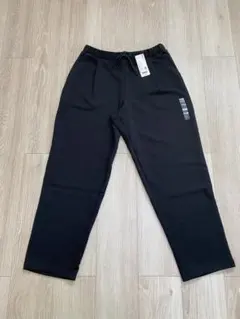 UNIQLO ドライスウェットタックテーパードパンツ L ブラック