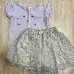 SLAP SLIP 花柄刺繍 Tシャツ＆サマンサモスお花柄キュロットセット♡