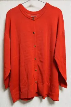 【しまむら】オレンジ ニット カーディガン ボタン付き