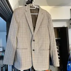チェック柄 ベージュ テーラードジャケット