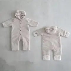 PUPPAPUPO ジャンプスーツ ベビーアウター 防寒 カバーオール 双子