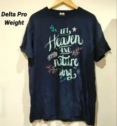 ヴィンテージ Delta Pro Weight ネイビー ロゴ Tシャツ