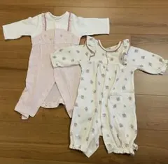 美品⭐️ロンパース2枚セット　サイズ70 赤ちゃんの城、プチマイン