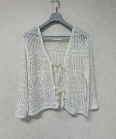 Heather ニットカーディガン　ホワイト　春夏