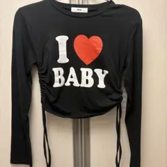 WEGO I LOVE BABY 長袖カットソー ブラック