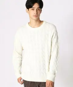 【COMME CA ISM】ウォッシャブルホワイトニット