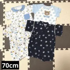 男の子　ロンパース　甚平　半袖　夏物　4着セット
