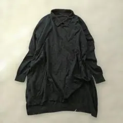 【美品】ミズイロインド 襟付き　ドルマンニットワンピース　オーバーサイズ