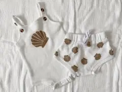 SELECT ワッフル生地 シェルロンパース バブルパンツ セットアップ 90㎝