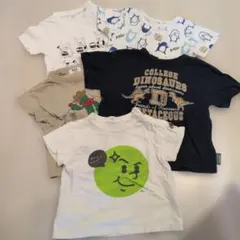 恐竜デザイン ネイビーコットンＴシャツ