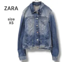 ZARA　Ｇジャン　デニムジャケット　XS　ダメージ加工　ライトブルー　洗える