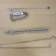 シルバーゴールドチェーンネックレス