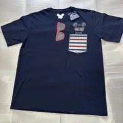 ミッキーマウス サングラス Tシャツ L ネイビー