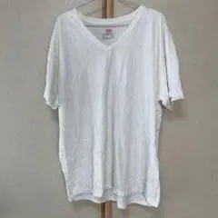 ホワイト Vネック Tシャツ コットン