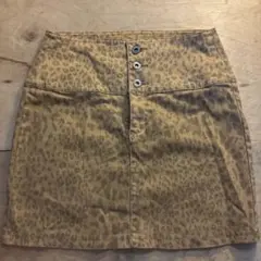 Heather ミニ丈 ヒョウ柄 タイトスカート