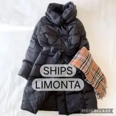 定価4.1万♡ SHIPS LIMONTA ダウンコート 黒 36 ベルト付
