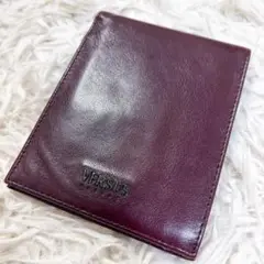 美品✨ VERSACE VERSUS 折り財布 コンパクト エンジ レザー ロゴ