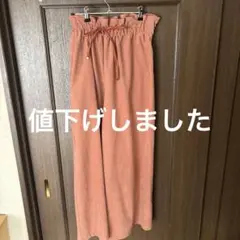 即購入可能　★未使用品★オレンジ ワイドパンツ 調整可能ウエスト