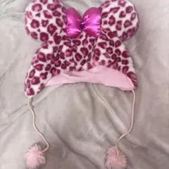 ディズニーファンキャップ 豹柄ファンキャップピンクディズニーヒョウ柄 58cm