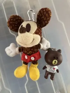 ミッキーマウス＆ブラウン キーホルダーセット