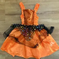 ハロウィン　ワンピース　オレンジ 星柄 コスチューム