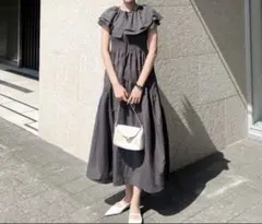 classicalelf マルチウェイつけ襟付ギャザーデザインワンピース