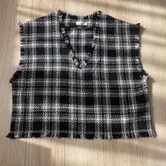 ツイードベストフリンジ加工