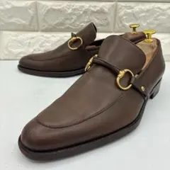 【美品】GUCCI グッチ ホースビットローファー 41 金金具 ブラウン 革靴