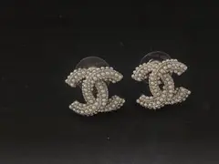 CHANEL パール装飾 ダブルCロゴ ピアス