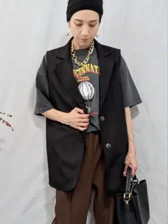 試着のみ テックリネン半袖シャツジャケット ブラック 黒 PONてら