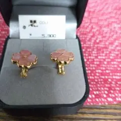 グレージュ　ローズクォーツ イヤリング