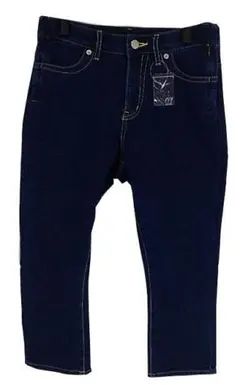 SS1549■ 新品 マタニティ クロップドデニムパンツ Mサイズ ブルー