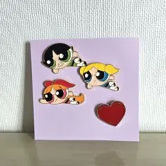 パワーパフガールズ ピンバッジ 4個セット　平成　おまけつき