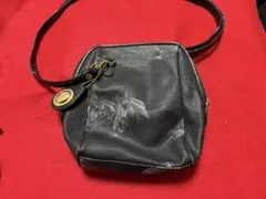 黒い合成皮革ショルダーバッグ 1839-03-18