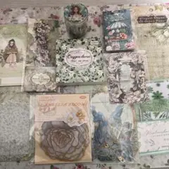 コラージュ素材　まとめ売り　緑系 ※値下げ中