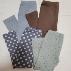 100サイズ リブ ドット ユニクロレギンス 4本セット