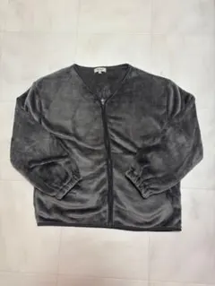 グレー フリースジャケット モコモコ