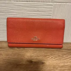 コーチ　長財布　オレンジ