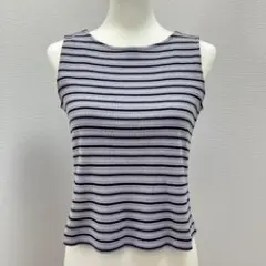 ジュディコレクション ボーダータンクトップ コットン100% グレー 黒 M