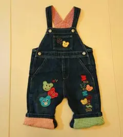 MIKI HOUSE デニム オーバーオール 刺繍 レトロ