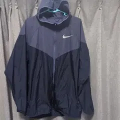 Nike L(XL相当)ナイロンジャケット フード付き ネイビー