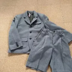 グレー フォーマルスーツセット (ジャケット+ショートパンツ) 120
