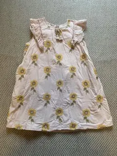 ひまわり刺繍ノースリーブワンピース 120