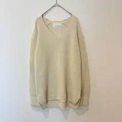 アーバンリサーチドアーズ Vネック ニット アイボリー ベージュ　コットン