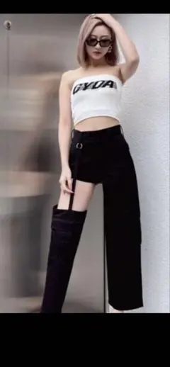 値下げ⭐︎ブラックカーゴパンツ サイドスリットデザイン